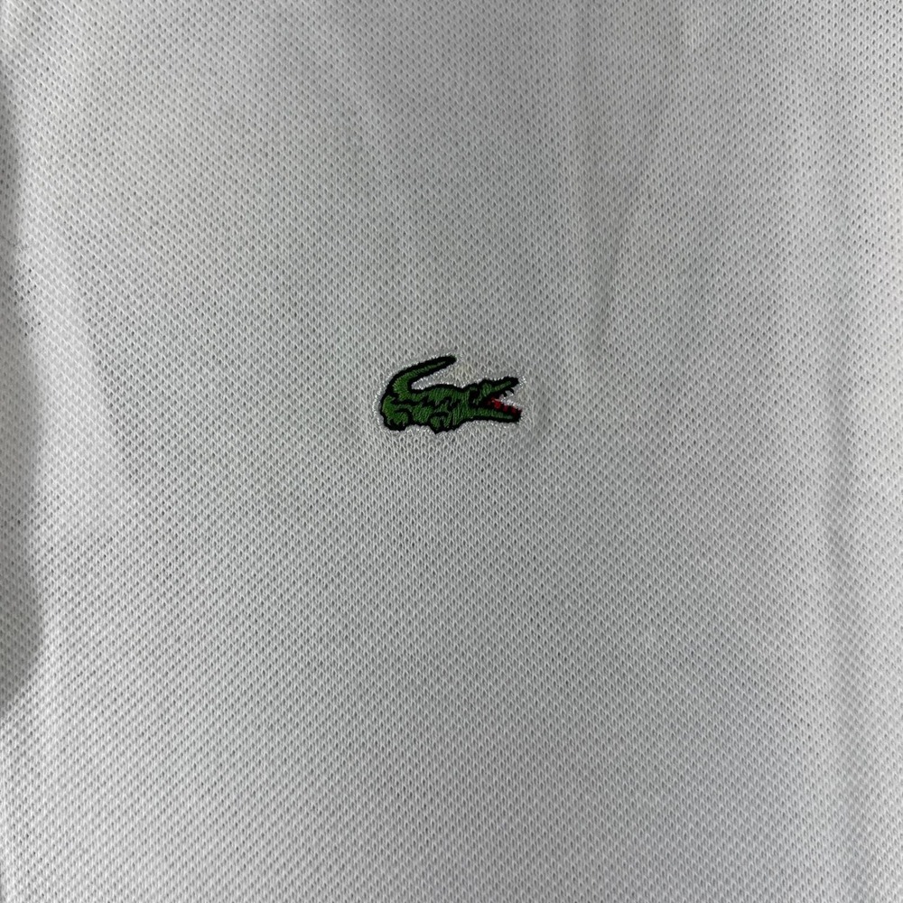 Lacoste Sleeveless Polo Shirt Women US Size L (EU/10) White Micro Pique Stretch - Picture 3 of 11